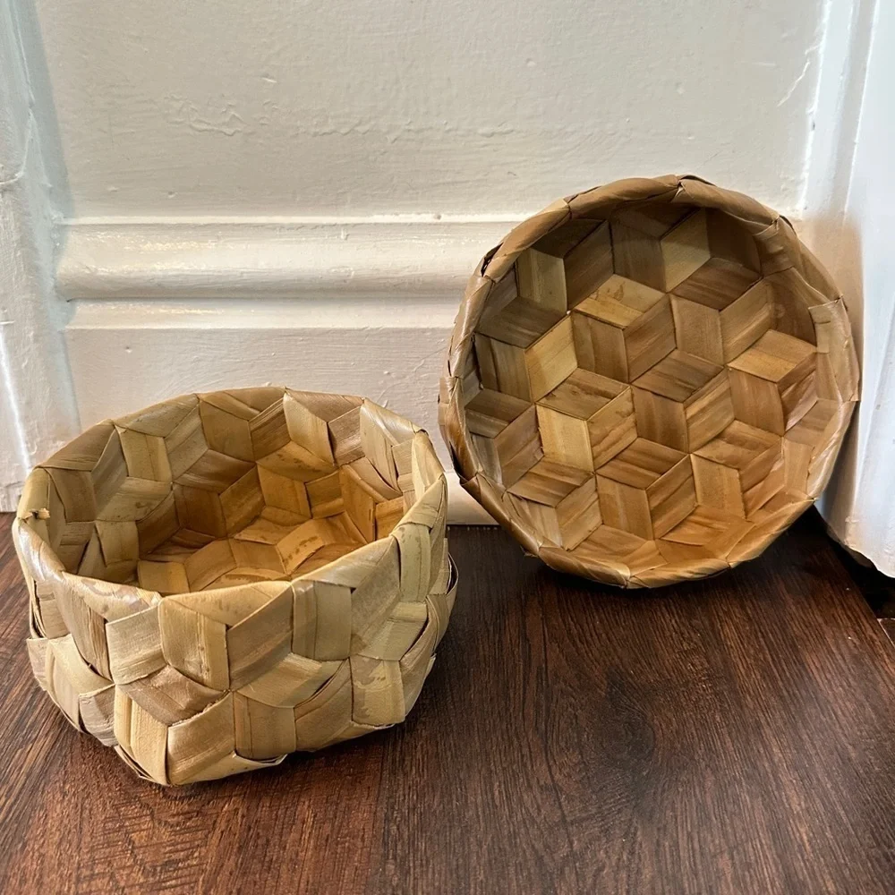 Palm Leaf Basket with Lid